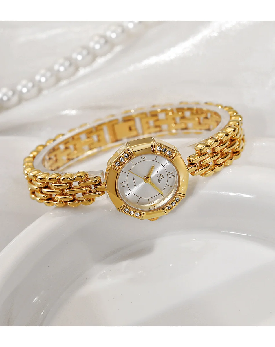 Frauen Uhr Vintage Gold Römische Ziffer Achteck Uhr Mode Luxus Quarz Damen Kleid Uhren Strass Armband Uhr Geschenk – Detail 22