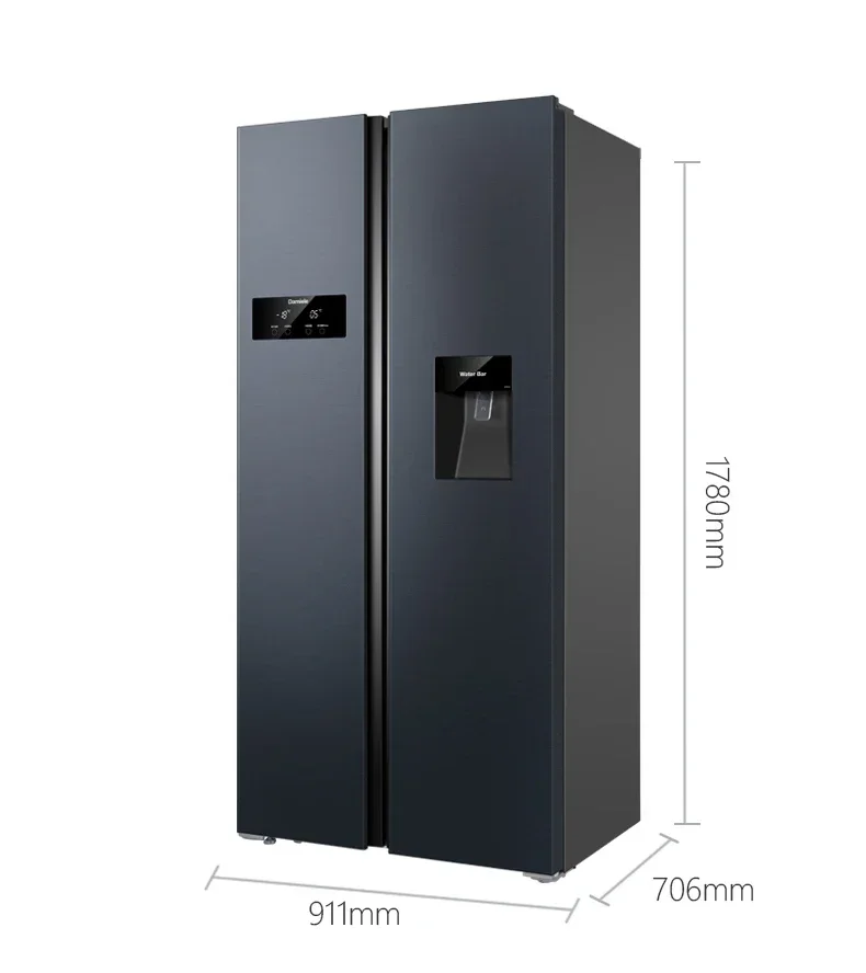 601L 2-Door French Door Refrigerator Frost-free Frequency Conversion Household Water Bar Refrigerator - Image 2