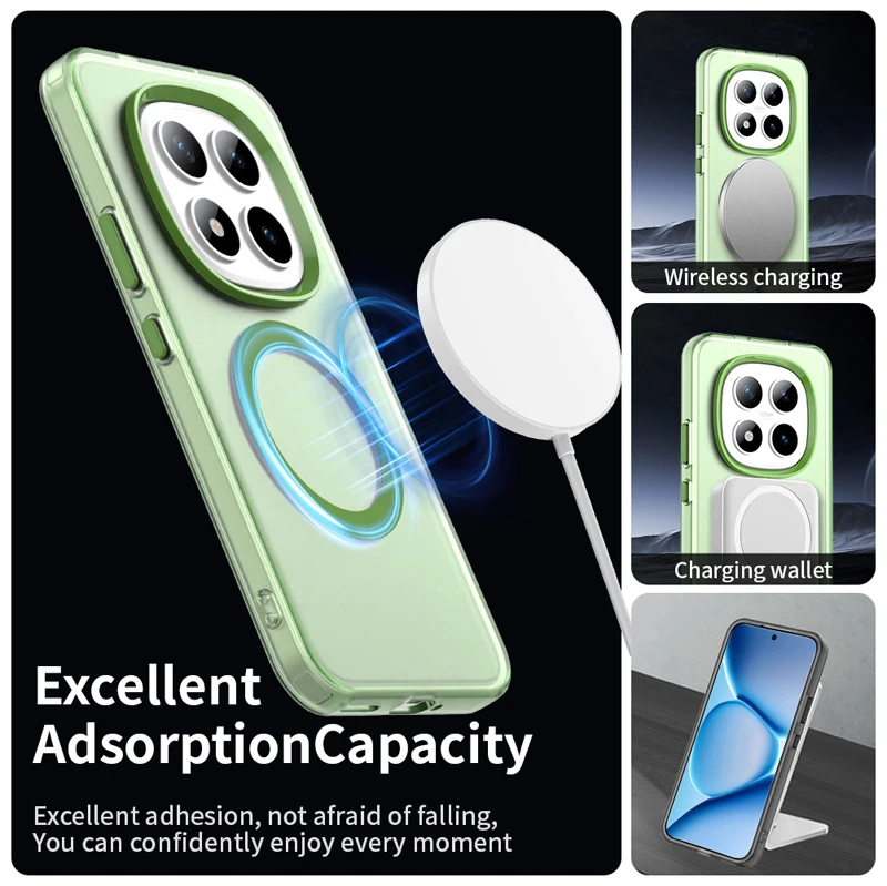 Minimalist Anti-Drop Magnetic Phone Case - Matte Translucent TPU Hard PC Cover