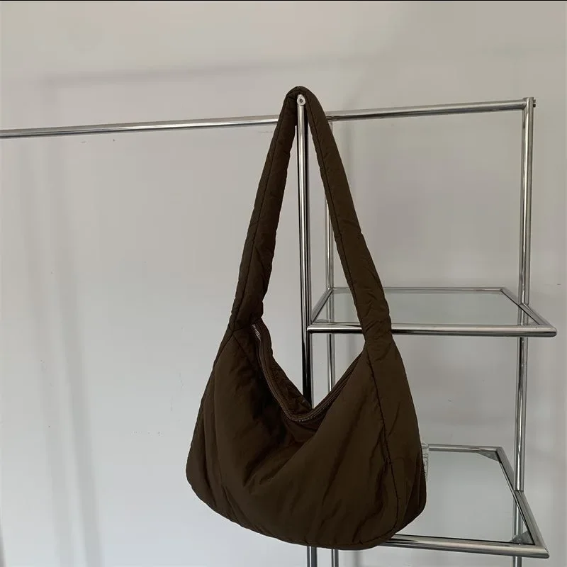 Crossbody Bag Large Capacity New Fashionable Soft Shoulder Tote Bag Retro Casual Simple Commute Work Leisure Shopping All-match