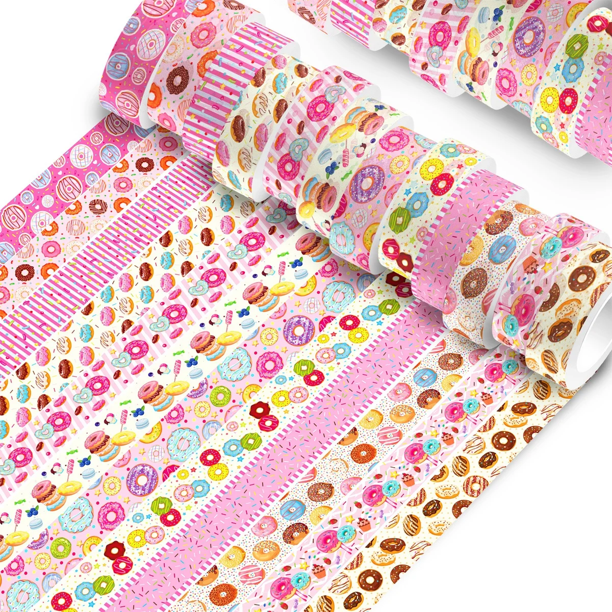 

12 рулонов, Маскировочная лента в виде мультяшного пончика