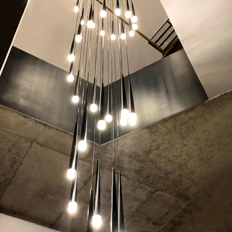 모던 링 계단 LED 조명 펜던트 조명, 거실 LED 샹들리에, 식당 걸이식 조명, 실내 조명