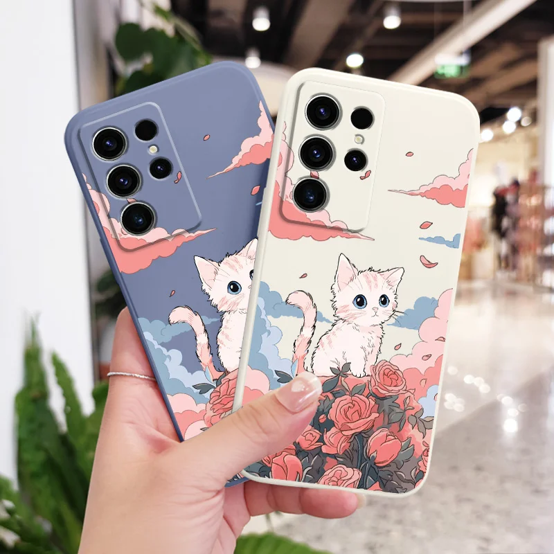 Rose Cute Cat Silicone Phone Case Cover - Adorable Design & Durable Protection