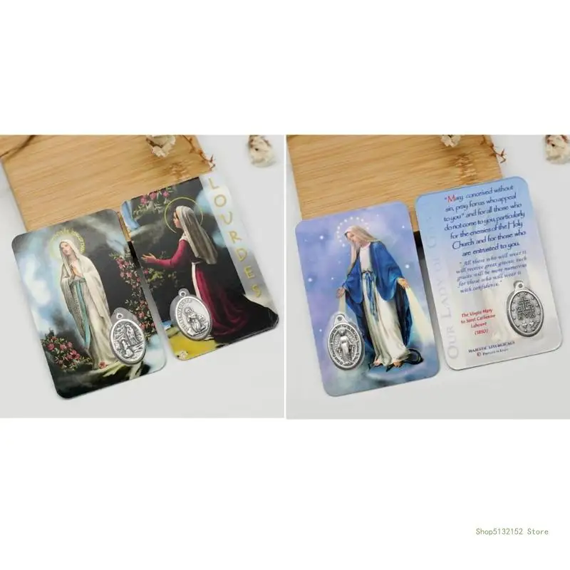 QX2E Italian Historical Figure Card Double Side Christian Character Card for Museums