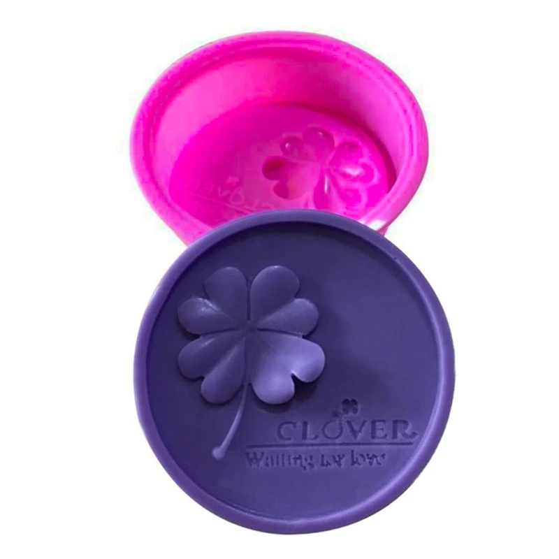 Description Picture 2 of item3D Silicone DIY Soap Mold Round English Four Leaf Clover Handmade Cake Molds Candle Making Crafts Baking Cakes Forming Tool