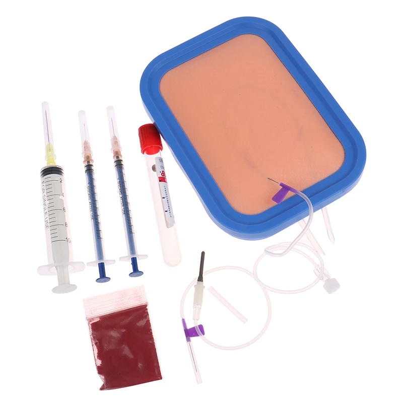 

1Set Silicone Nurses Learn Intravenous Venipuncture IV Injection Training Package Pad Silicone Wound Skin Suture Training Model