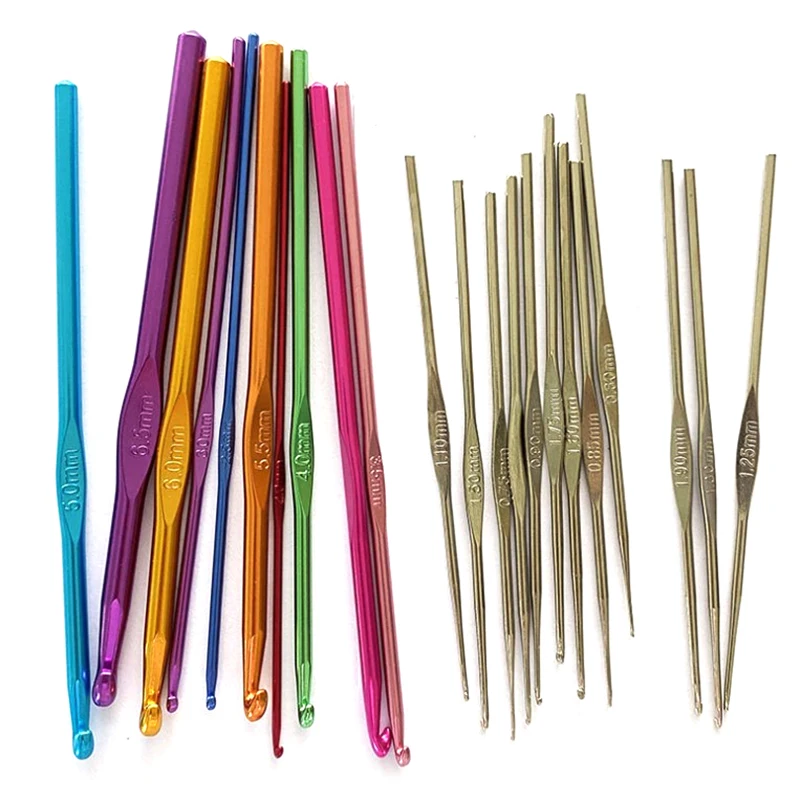 Crochet Hooks Kits with Storage Bag Soft Handle Crochet Needles Yarn Weave Knitting Needles Set DIY Weaving Tool 1set