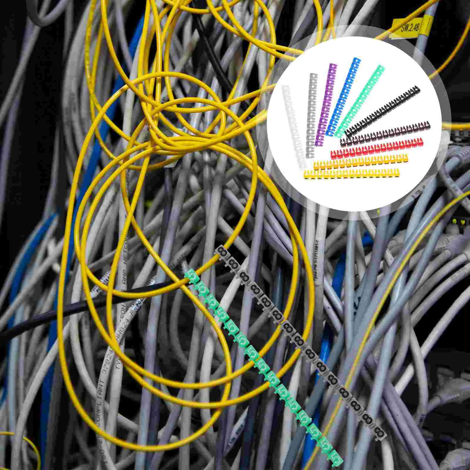 

150 Pcs Labels Wire Number Cord for Electronics Cable Marker Identification Tags Labeler Clip Markers
