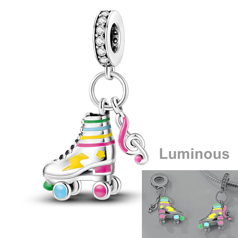 Sterling Silver Playful Charm Beads Bracelet Dangle DIY Jewelry