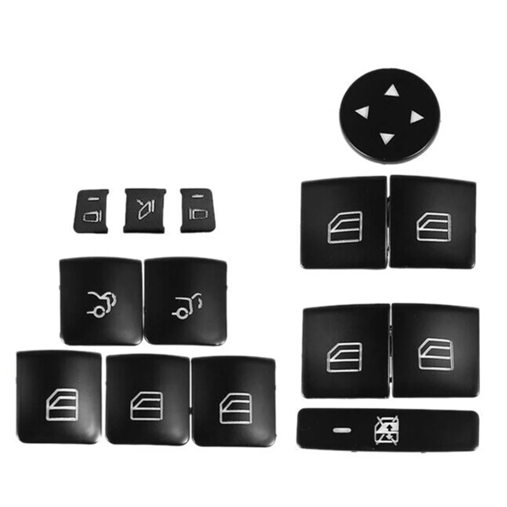 

14PCS Car Door Armrest For Window Switch Button Cover Fits For Mercedes E200 E350 E500 E400 GLE350 C280 B180 A180 Auto Interior
