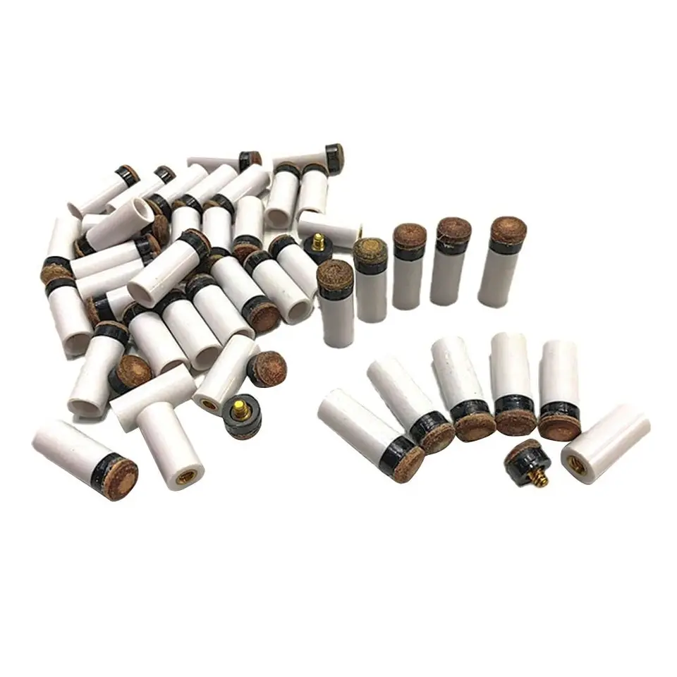 Kit 20 Punte Ricambio Per Stecca Da Biliardo | 4 Misure: 9, 10, 12, 13 Mm | Puntali In Plastica E Pelle - 5