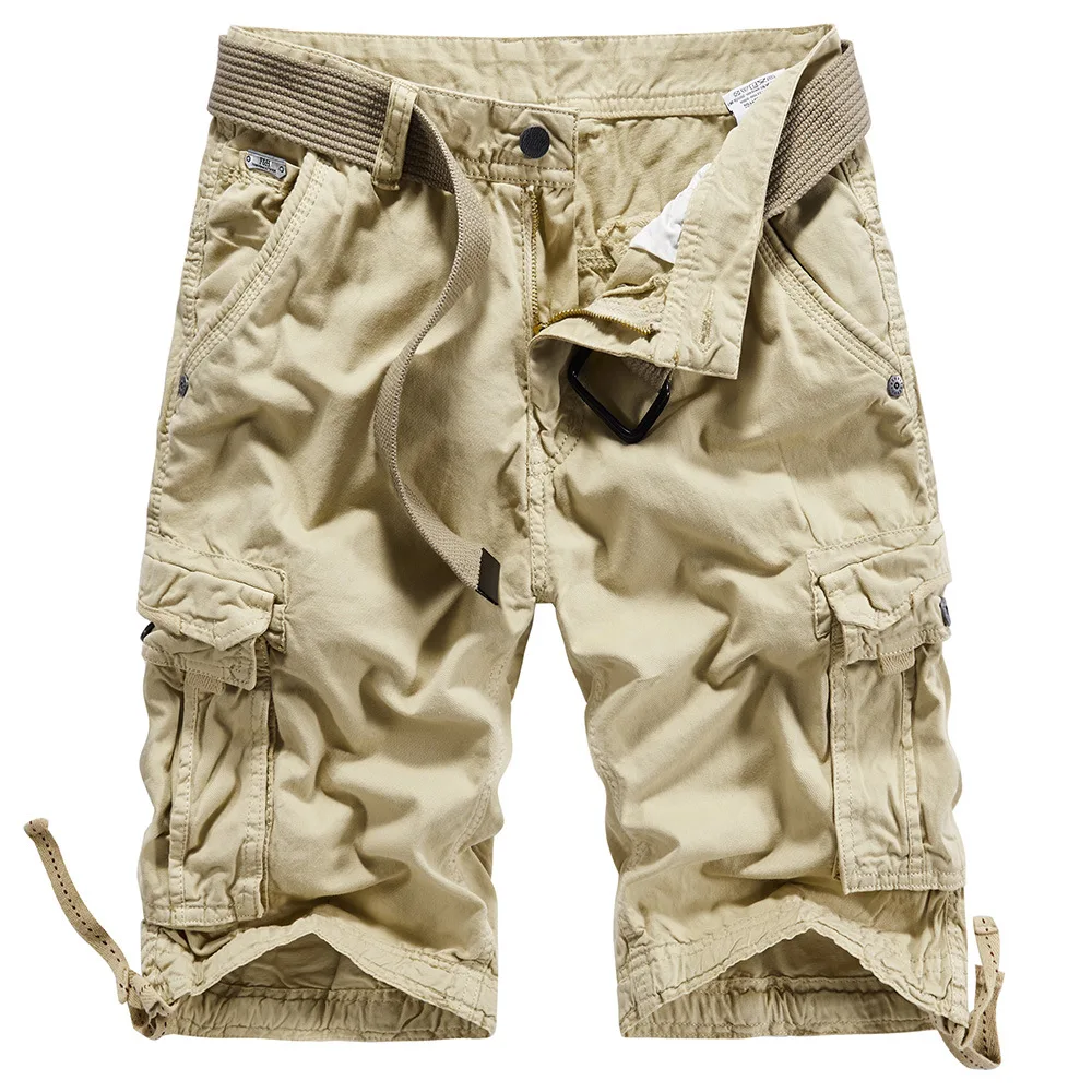 Workwear Shorts Men's Cotton Camouflage Loose Five Point Multi Bag Pants European and American Fashion Trends
