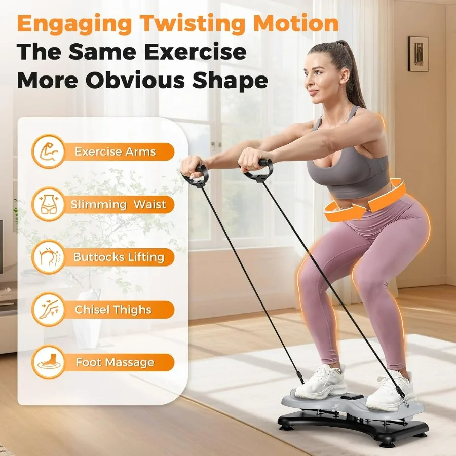 Waist Twist Board with LCD Display and Resistance Bands, Ab Twister Machine for Abs Workout, Slim Waist and Core Exercise, Home