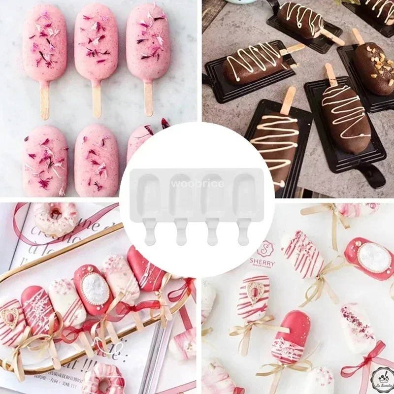 Ice Cream Mold Silicone DIY Chocolate Dessert Popsicle Moulds Tray Ice Cube Maker Homemade Tools Summer Party Supplies