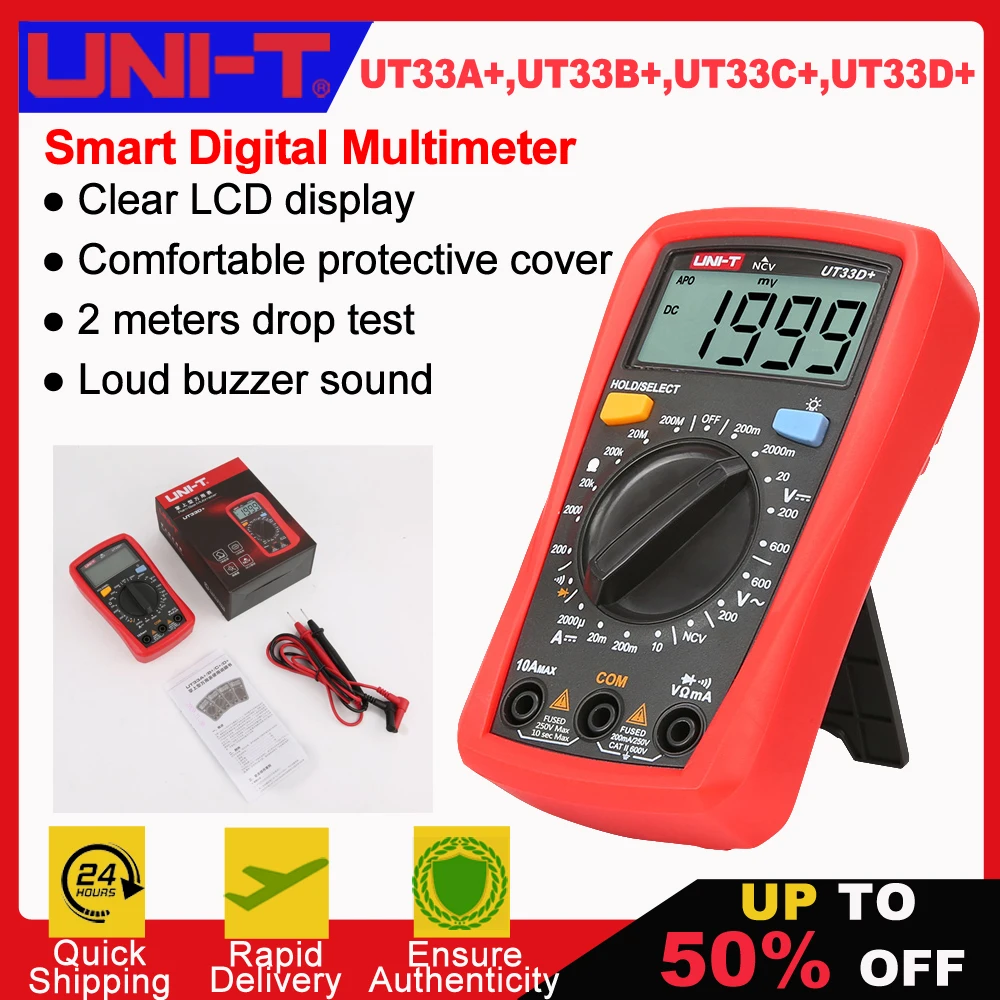 UNI-T UT33A+ UT33B+ UT33C+ UT33D+ Plus Pocket Multimeter Digital
