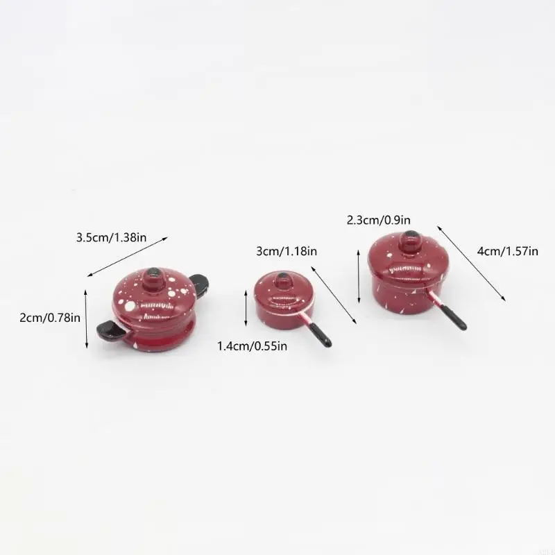 Puppenhäuser Miniatur-Küchenzubehör-Set aus Metall und Holz für realistische Display-Sammler-Enthusiasten und kreative A2UB – Detail 8