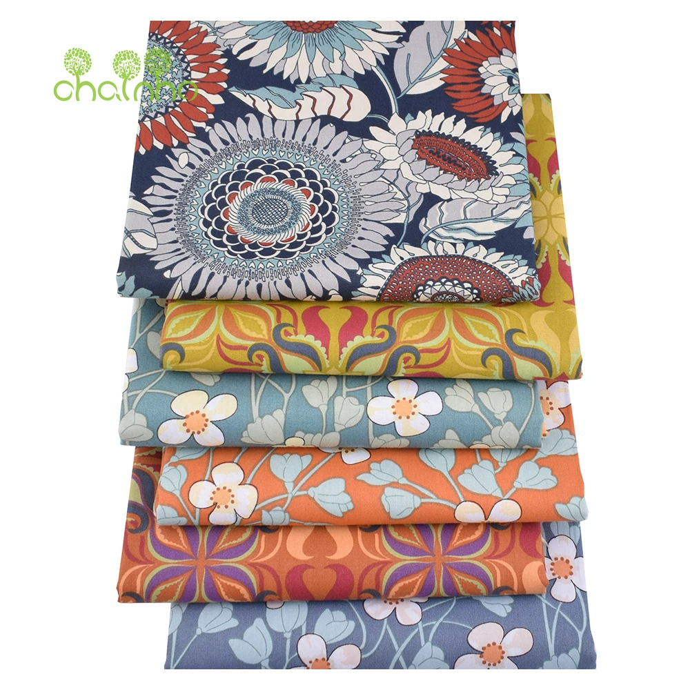 Chainho,Floral Series.Printed Twill Cotton Fabric,Patchwork Cloth,DIY Sewing Quilting Home Textiles Material For Baby&Children's