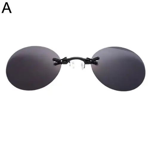 4Colors Clip On Nose Glasses Round Rimless Matrix Morpheus Sunglasses Mini Frameless Vintage Men Eyeglasses - Image 10