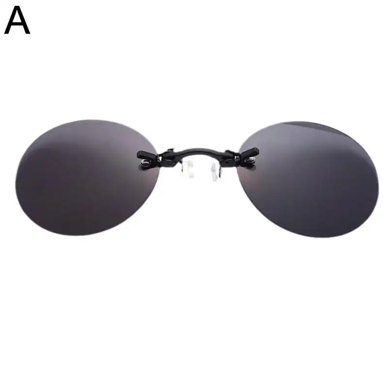 4Colors Clip On Nose Glasses Round Rimless Matrix Morpheus Sunglasses Mini Frameless Vintage Men Eyeglasses - Image 10