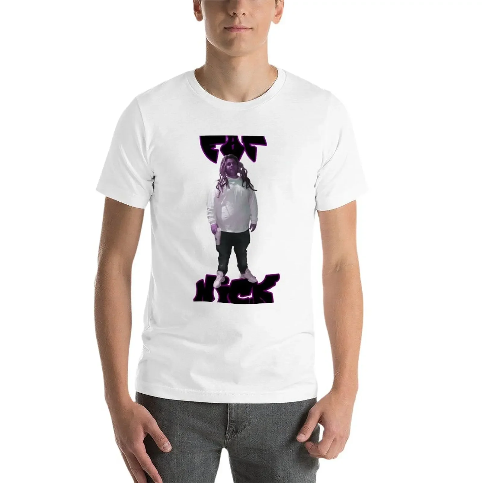 Camiseta Fat nick-leanin para hombre, ropa hippie, negra, Blanca