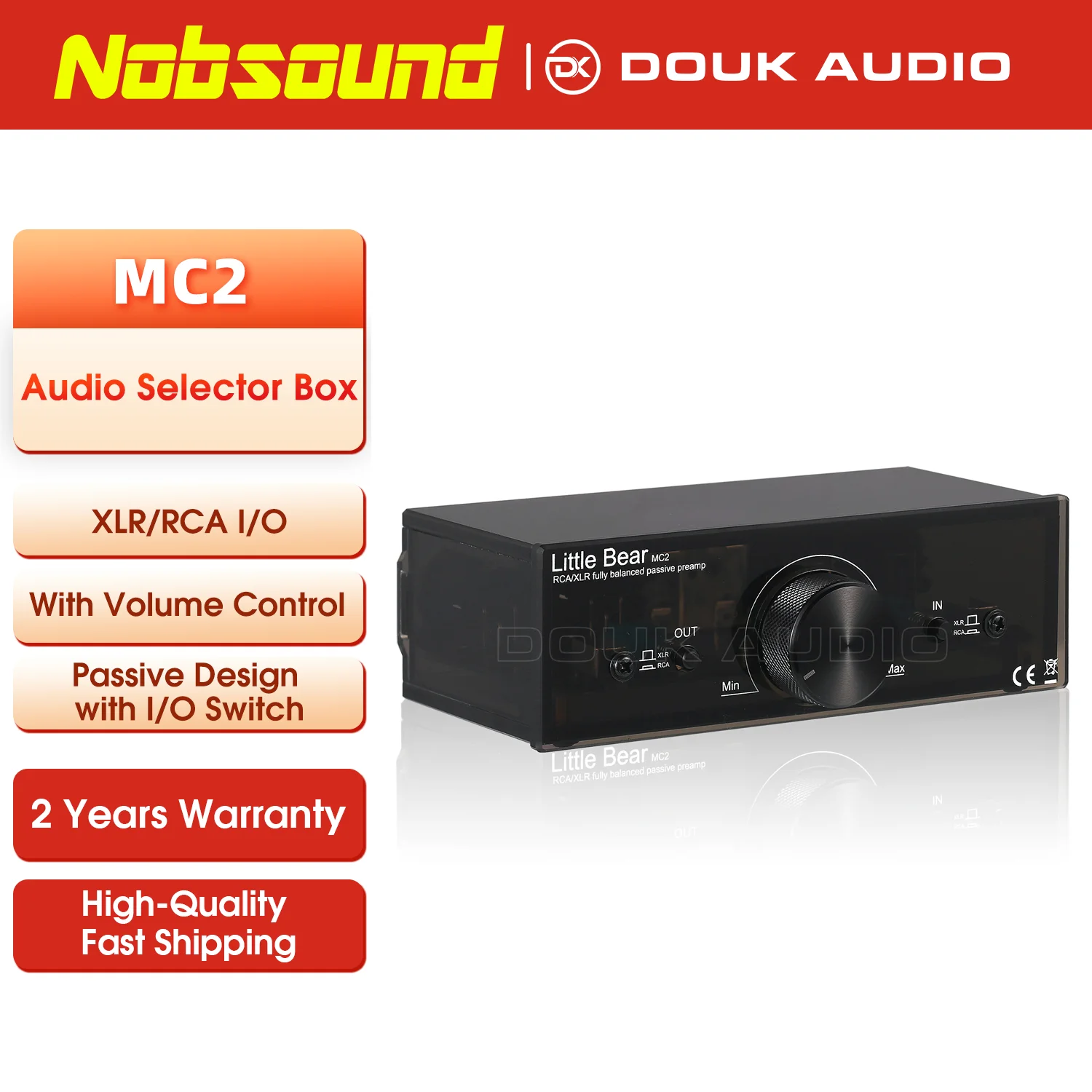 Nobsound Little Bear MC2 フルバランス パッシブ プリアンプ