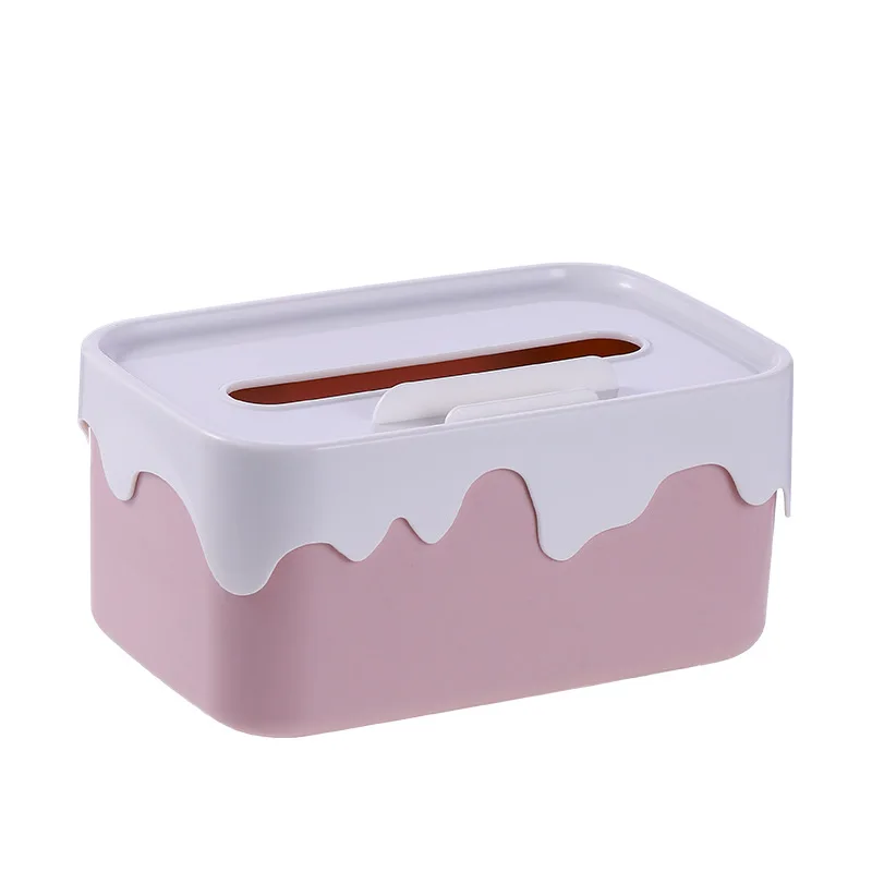 Square Plastic Tissue Box, Home Tissue Container, Car Napkins Holder Case, Kitchen Organizer, Simple and Stylish 5