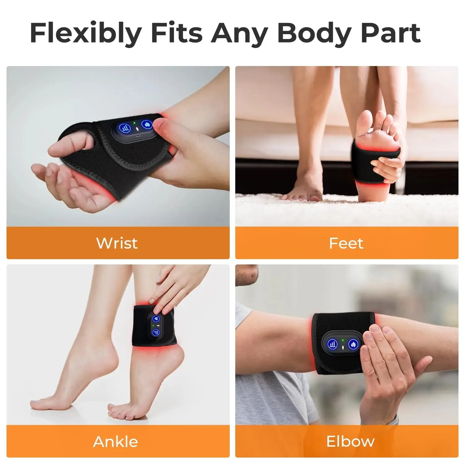 Sports Wrist Wraps Wearable Red Light Therapy Brace Red Light Therapy Wrist Support Brace Hand Massager 660nm 850nm LED Lights