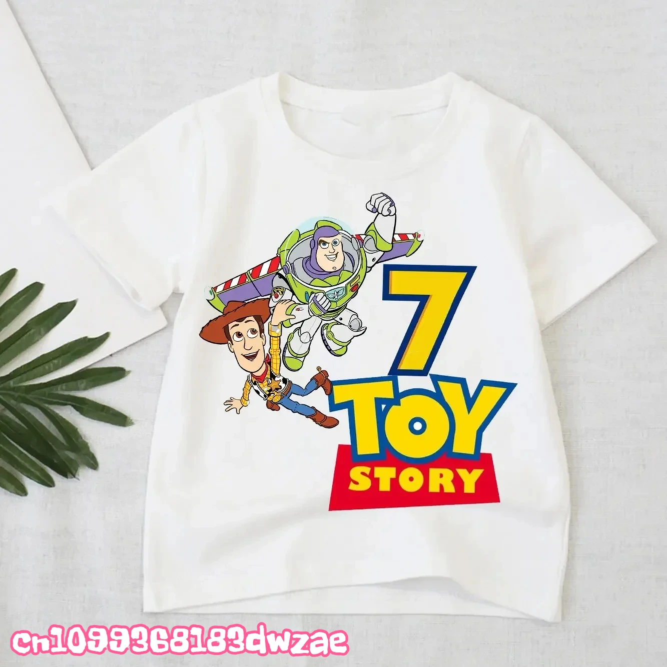Toy Story Number 2-9 T-shirt Kawaii Birthday Tee Shirts Anime Figure Woody Buzz Lightyear Clothes Kid Girl Boy Short Sleeve Tops 4