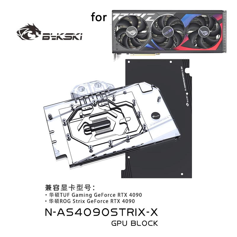 Bykski Water Block Per Asus Rog Strix / Tuf Gaming Geforce Rtx 4090 Gpu Card/Radiatore Di Raffreddamento In Rame Rgb Aura/ N-As4090Strix-X