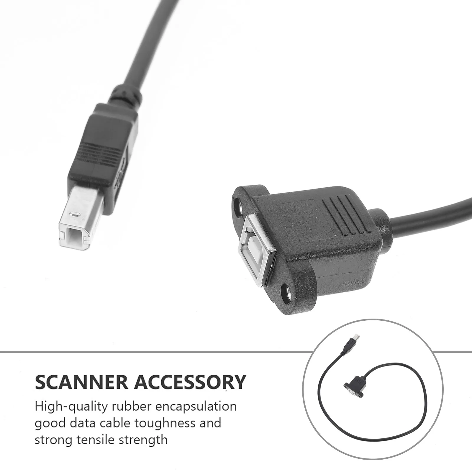 50Cm Usb2.0 프린터 연장 케이블 직각형 Type-B 스캐너 코드 안정적인 데이터 전송 높은 인장 강도 신뢰성