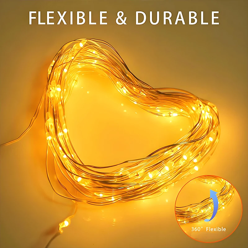 Waterproof Solar LED Fairy String Lights for Outdoor Christmas Decoration