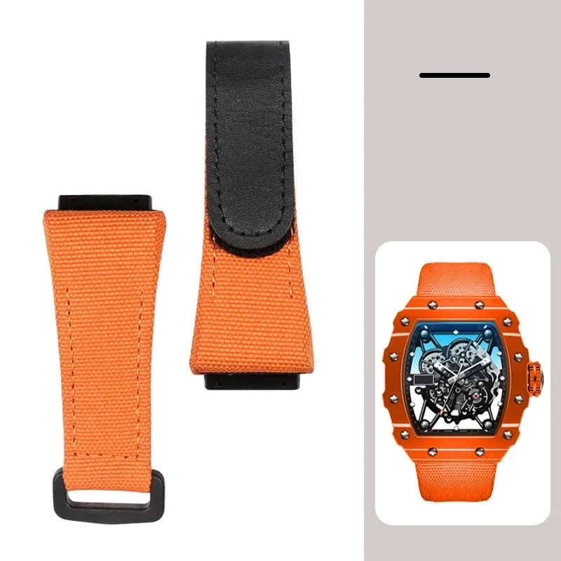 Nylon watchband for Richard mille RM011 RM3502 RM056 canvas watch bracelet wristwatches band mens watch strap