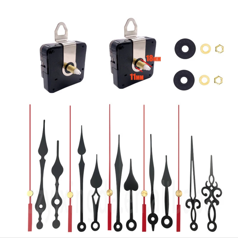 2pcs Clock Movements+ 5sets Hands+ 2 hooks for DIY Hanging Quartz Watch Silent Clock Repair Movement часовой механизм Mechanism
