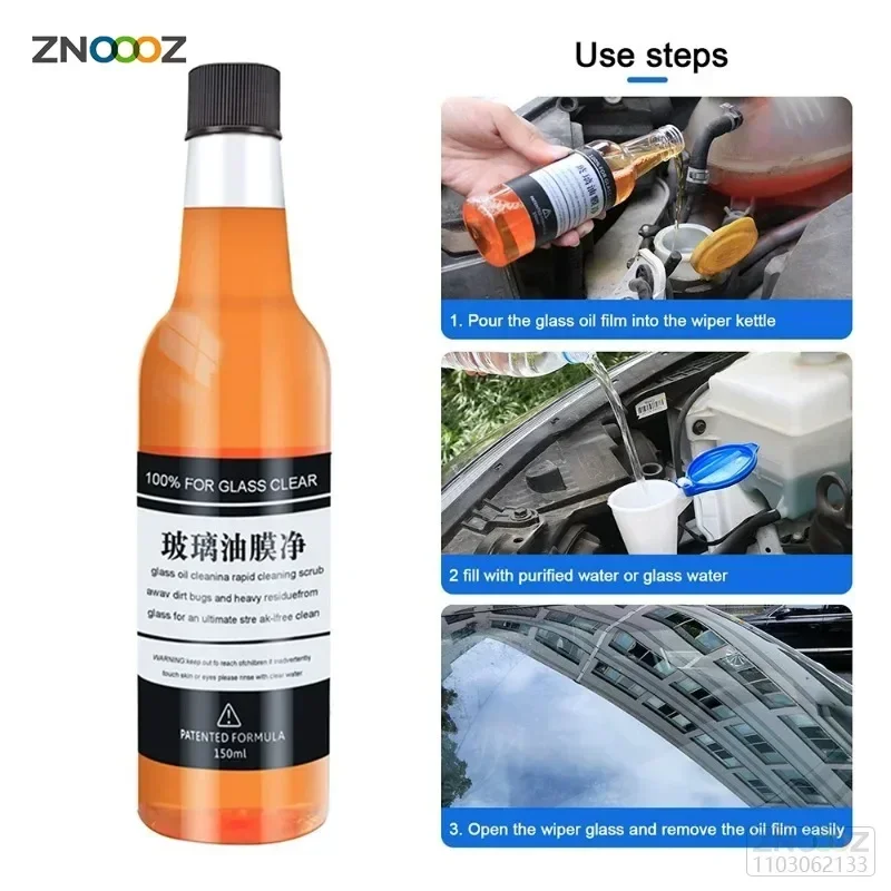 150ML Auto Glass Stripper Oil Film Cleaner Water Spot Remover Car  Windshield Cleaner Liquid Window Glass Wiper Oil Film Agent - AliExpress