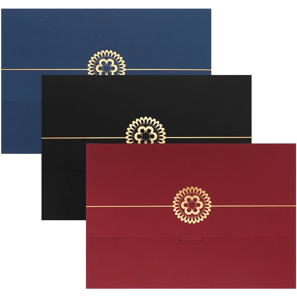 

3Pcs Portable Paper A4 Certificate Covers Diploma Holder Frame Graduation Diploma Cover for Friends Protection