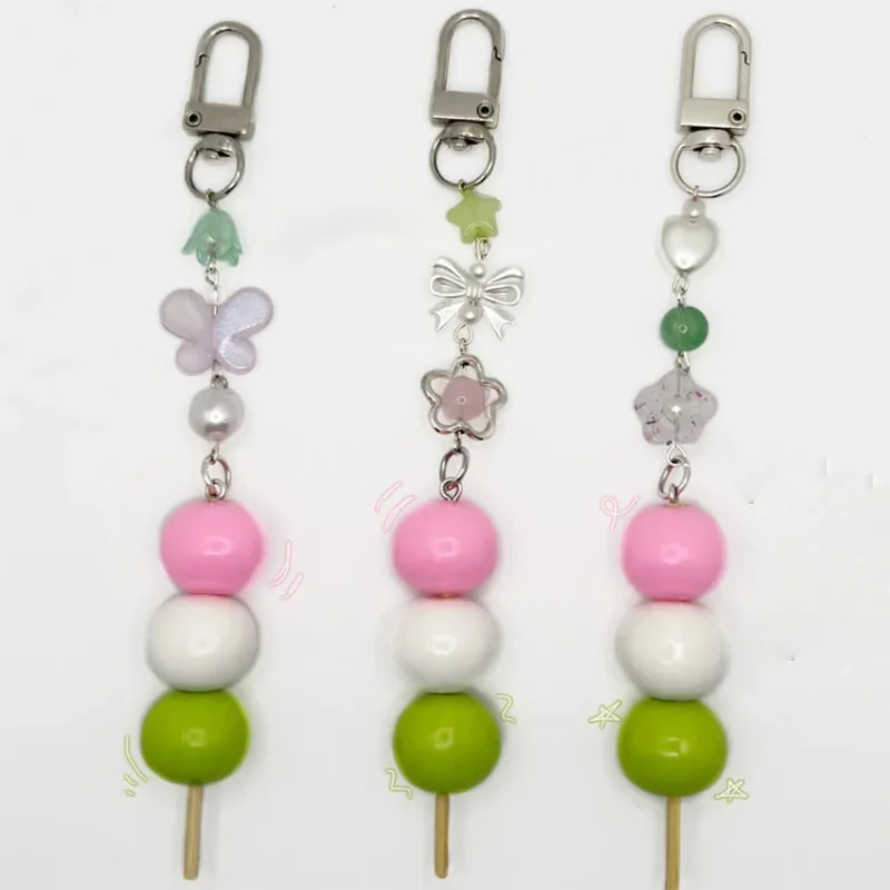 ハンドメイドキーホルダー レジンキーホルダー レインボーハートビームシェイカー