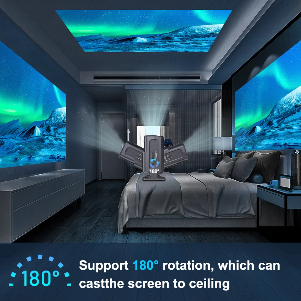 Velec HY320 Mini Projector Upgrade 4K Android 11 WiFi 6 BT 5.0