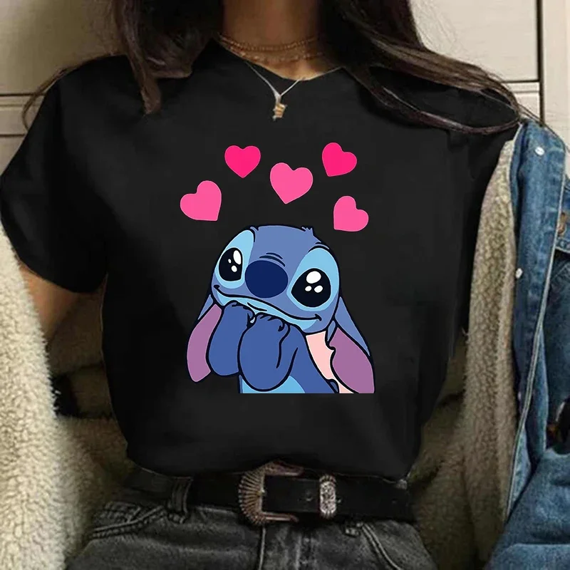 thumbnail image 1 of Camiseta gótica de Stitch de Disney para mujer, remera estampada de Lilo Stitch, camisetas de Hip Hop, ropa para mujer, 1 of 3
