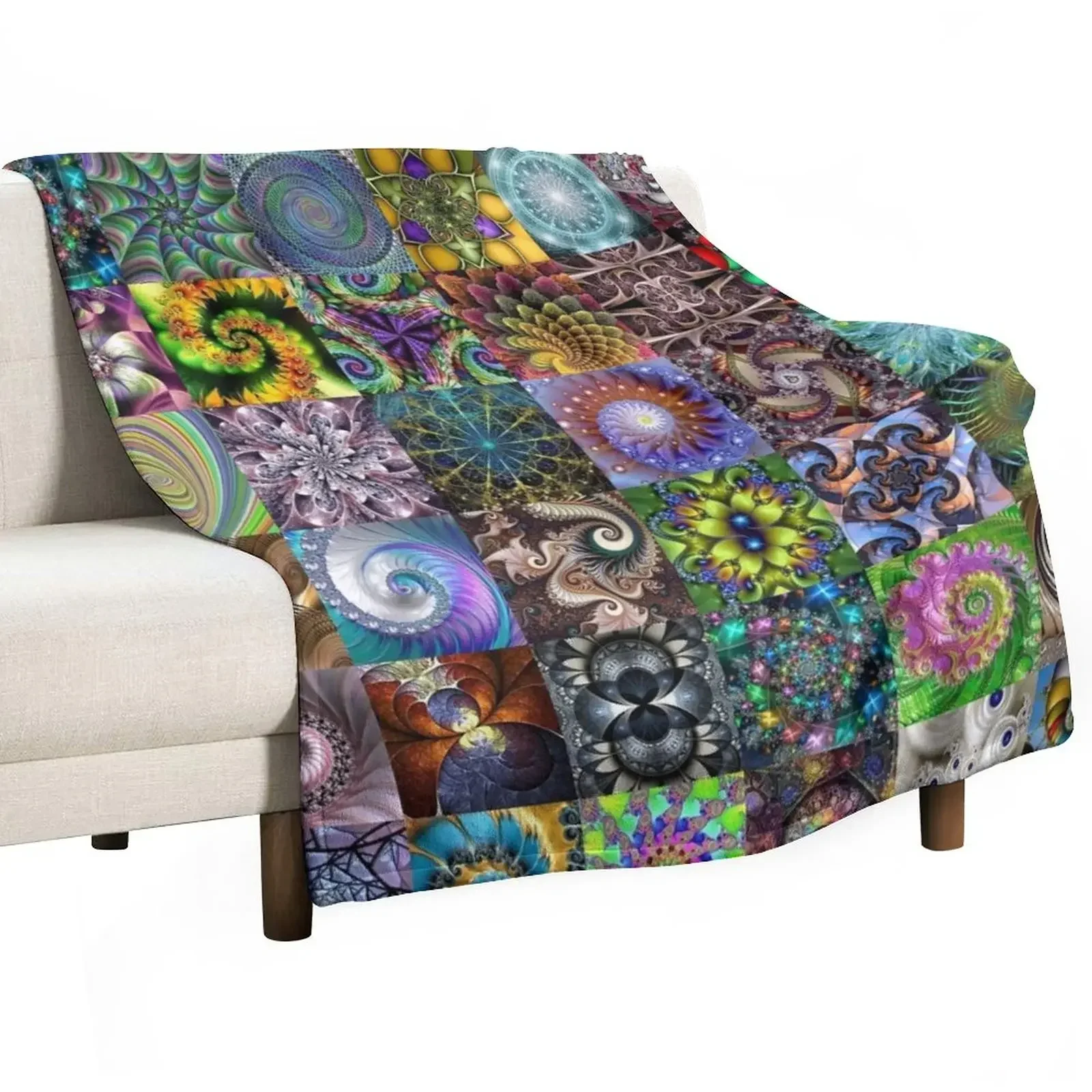 

Fractals Throw Blanket blankets and throws Winter beds Blankets