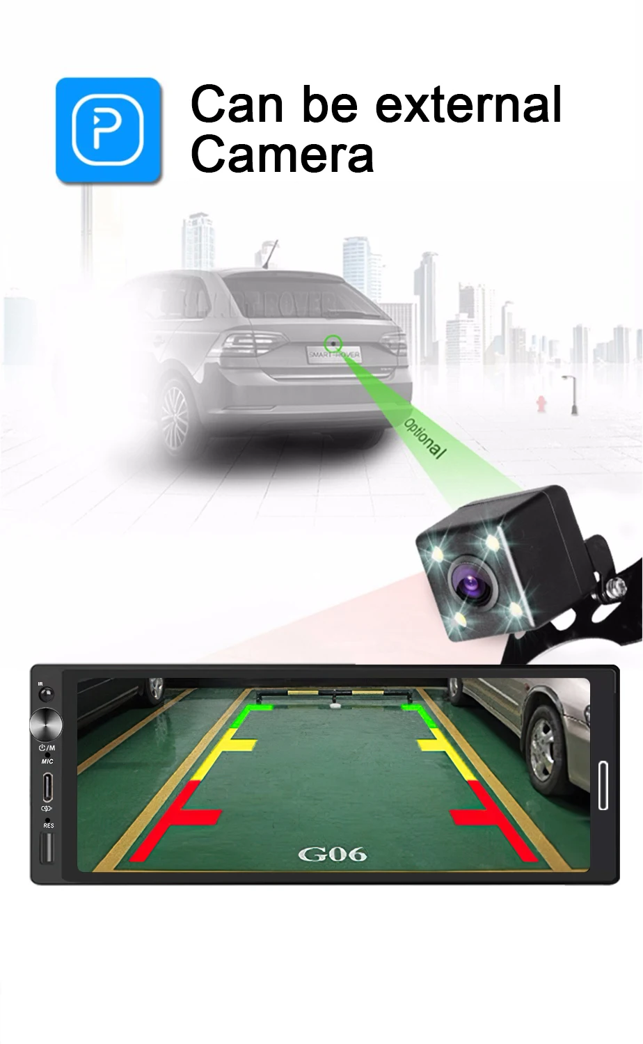 Autoradio Android Auto – 1Din 6.9 pouces CarPlay sans fil – Image 2