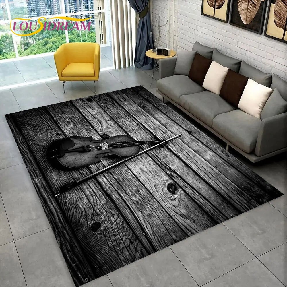 

Classical Violin Instrument Music Area Rug,Carpet for Home Living Room Bedroom Sofa Doormat Kitchen Decor,kid Non-slip Floor Mat