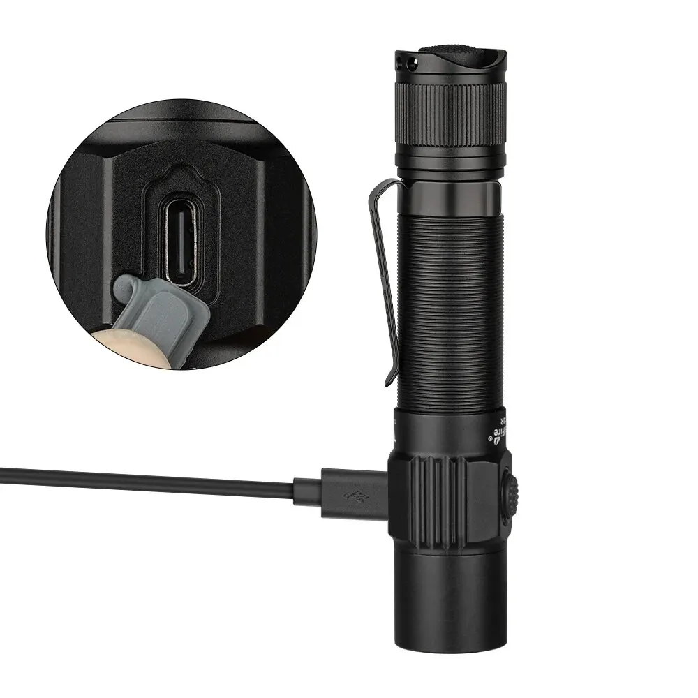 High-Lumen Tactical Rechargeable Flashlight - USB Type C Powered LED Lamp