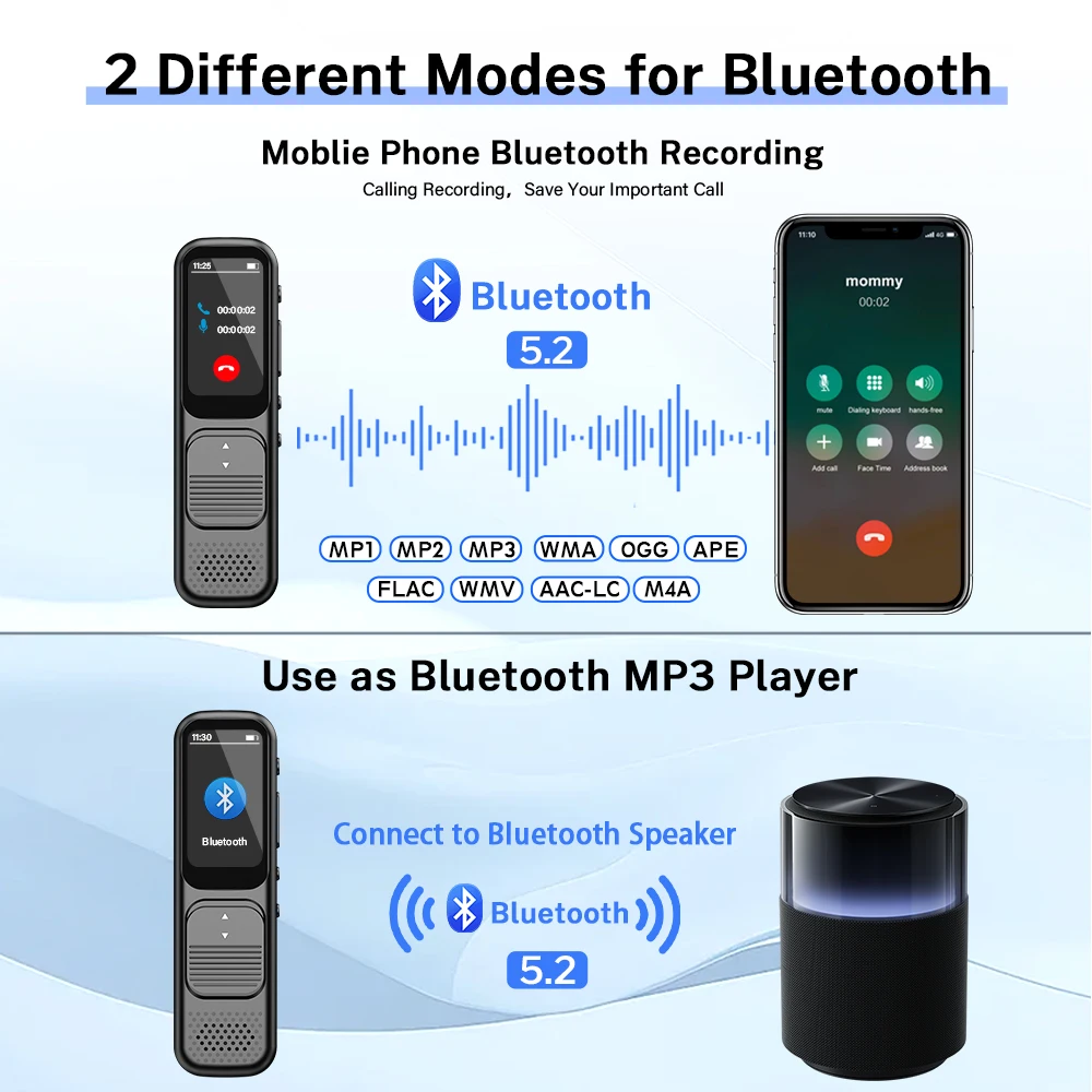 Voice Recorder Digital Playback MP3 Music Player 64G Noise Reduction