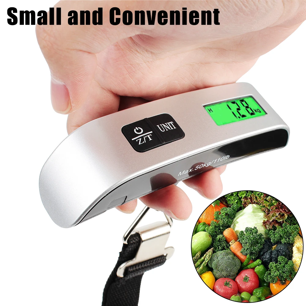 Travel Luggage Weight Scale 50kg/110lb Mini Digital LCD Display Portable Electronic Digital Scale Weight Balance Tool