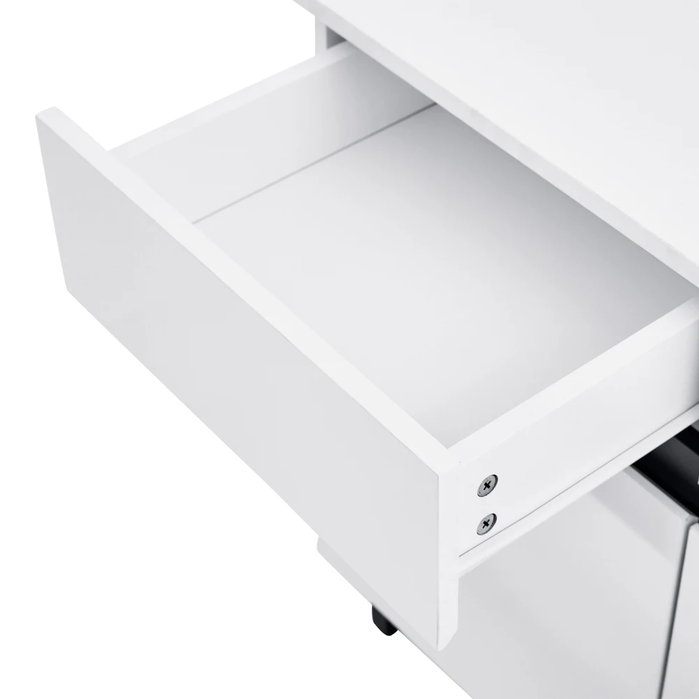Modernes Hochglanz-Sideboard, Schubladen, Highboard, Schubladenschränke mit 4 Schubladen, 2 Türen und höhenverstellbaren Regalböden – Detail 27
