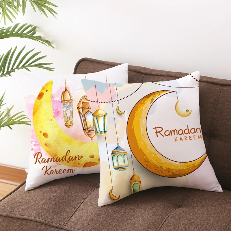 Ramadan Decorations EID Mubarak Decor Cushion Cover Aid Ramadan Decorations Islamic Muslim Decor Ramadan Kareem EID Al Adha Ramada Pillowcase