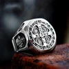 Vintage Exorcism Saint Benedict Cspb Cross Ring Men Punk Amulet Christianity Rings Stainless Steel Jewelry Gift Wholesale 1