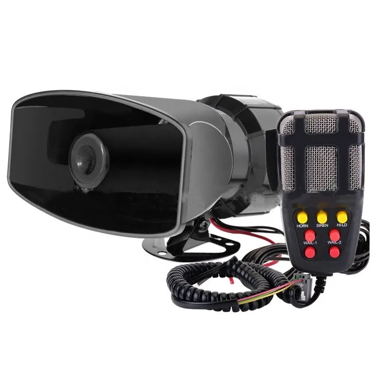 100W Loud Multipurpose Car Horn 12V Police Siren Air Horn Megaphone Alarm Emergency Motorcycle Multi-tone Claxon Speaker