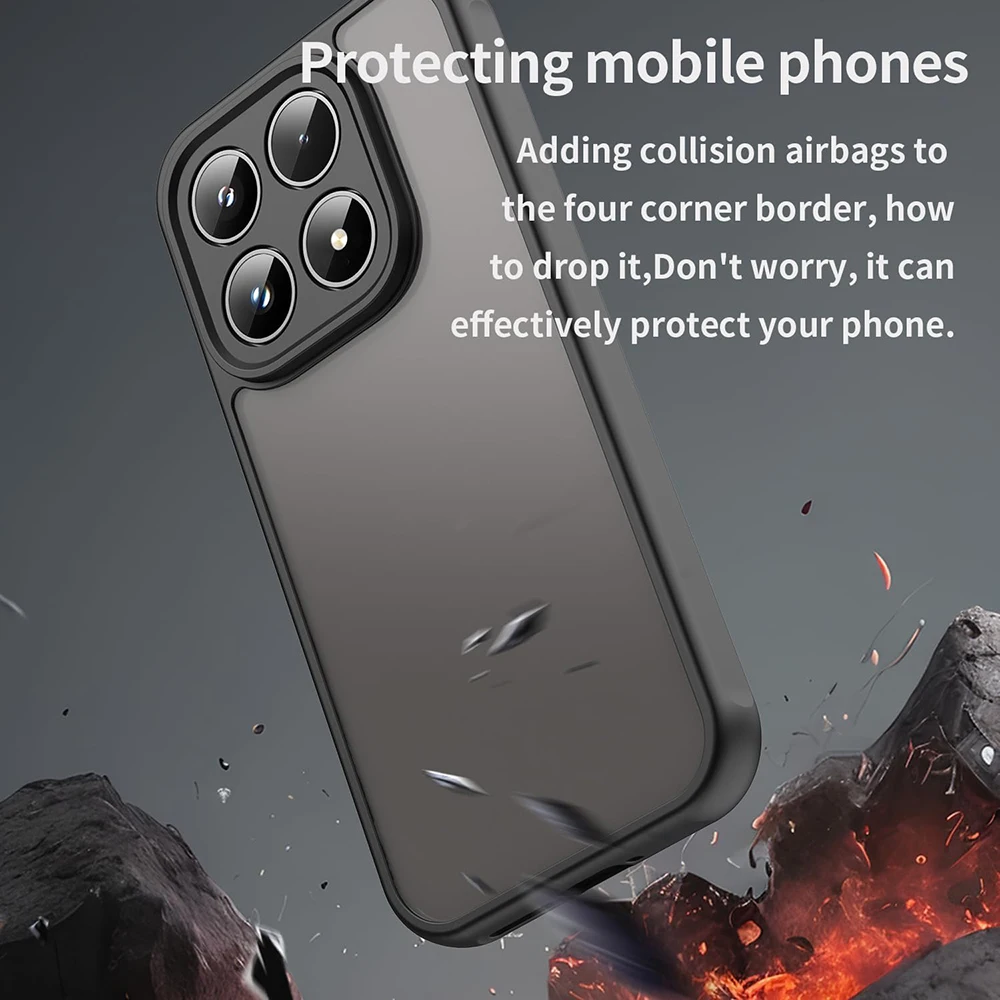 Rugged Military-Grade Heavy-Duty Protective Case with Hybrid Hard PC and Matte Silicone Shell