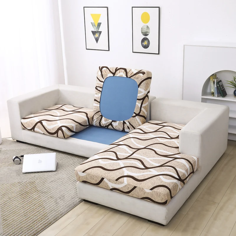 Printed Sofa Cushion Cover for Living room Furniture Protector Spandex Elastic Removable L-Shape Corner Armchair Couch Slipcover 6